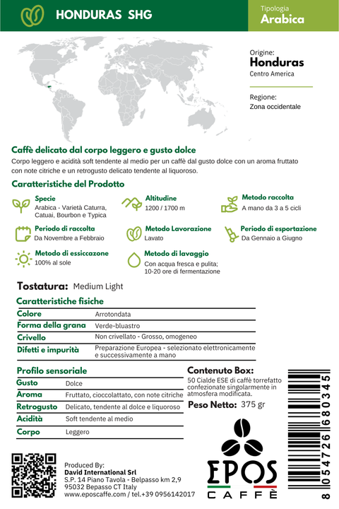 Box degustazione 50 Cialde ESE - 5 Monorigini Arabica